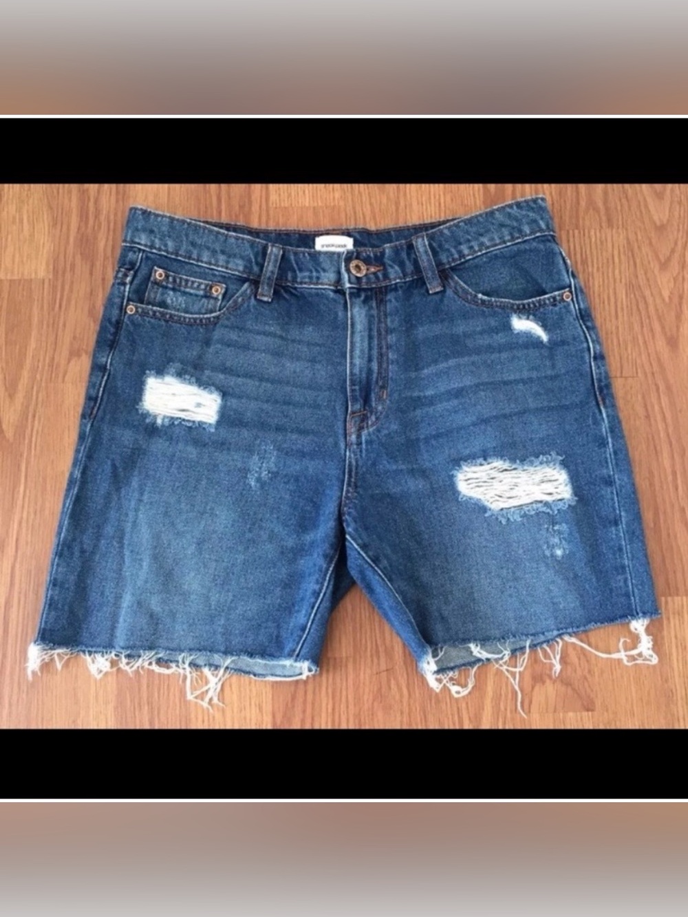 Sneak Peek Boyfriend Shorts Cut Off Shorts Frayed Small 100% Cotton